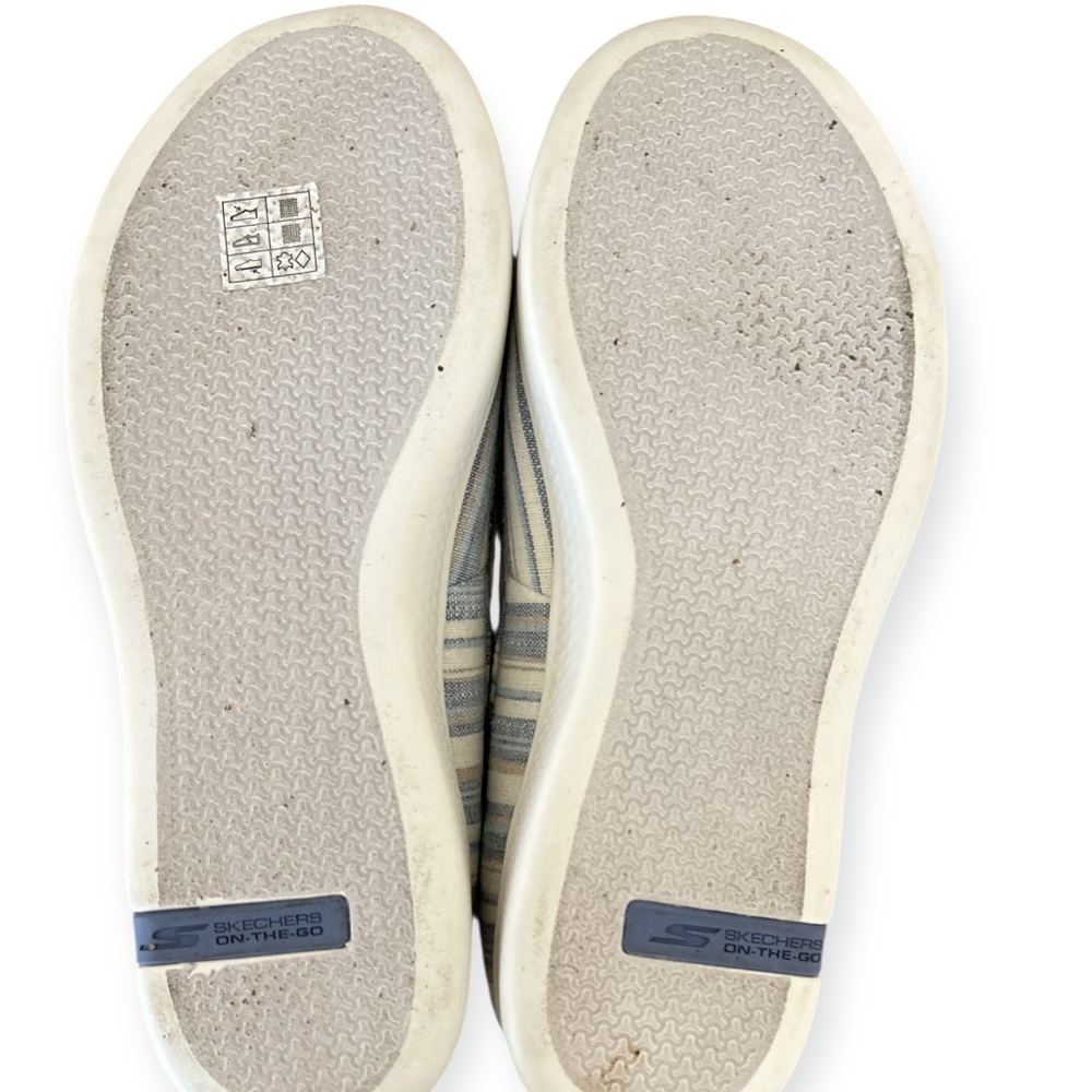 Skechers On The Go Guide Ultra Seashore Shoe Nautical Blue Stripe Boat Shoe - Picture 5 of 7